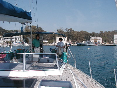Motoring out of Lakki on Leros. Starting the week on the water.