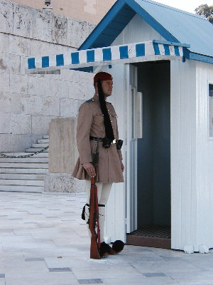 Guard outside the Parliment in Athens.