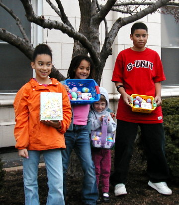 All four at close of egg hunt