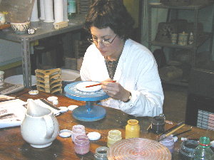 Painting Terra Cotta, Orvieto, Italy March '02
