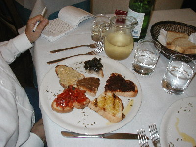Crostini in Ristorante, Deruta, Italy November '02